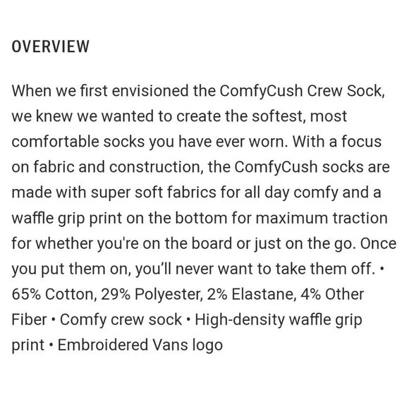 Vans ComfyCush Crew Sock- Dress Blues - Picture 3 of 6